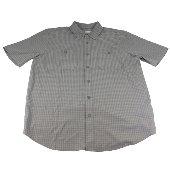 Orvis Men's Short Sleeve Button Up Shirt Medium Gray Plaid Chest Pockets NEW - Picture 1 of 13